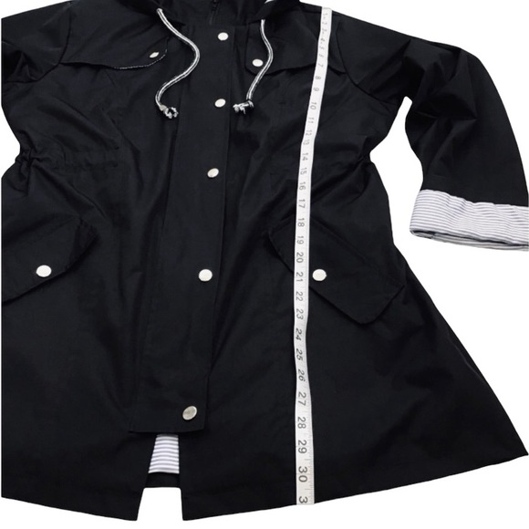 Women’s Front Zipper + Snaps Hooded Rain Jacket Fully Lined Black Size L… - Picture 9 of 16